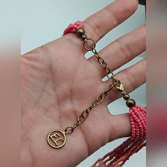 EL - Coral Beaded Ombre 20" 7 Strand Necklace & Matching Drop Earrings Set - Picture 12 of 14